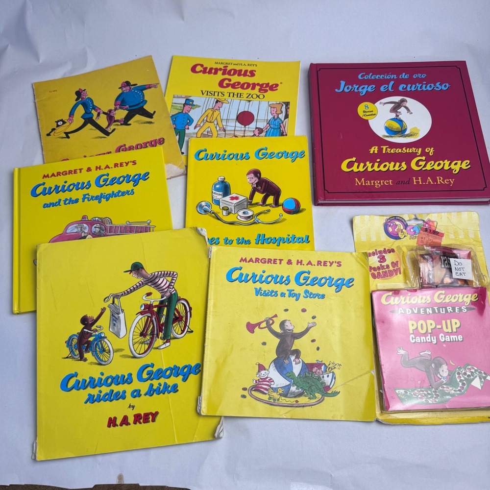 Curious George Lot of 7 Books Children Paperback H.A. Rey